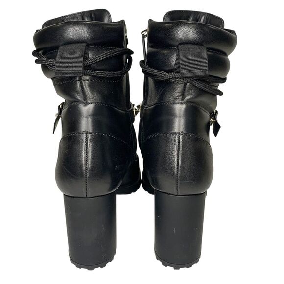 Valentino Garavani Rockstud High-Heel Studded Strap Combat Boots EU 37 Lace Up - Picture 7 of 9